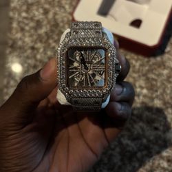 Skeleton 2 Tone Rose Gold Cartier Moissanite 