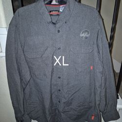 BULWARK FRC IQ SERIES CONFORT LIGHT WEIGHT GREY BUTTON UP SHIRT 