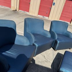 Blue Chairs And Ottoman 