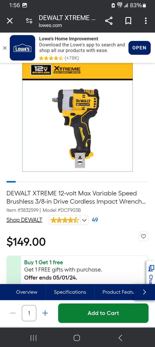 New DeWalt 12v Max 3/8 Impact 