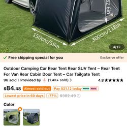 Camping Car Rear Tent