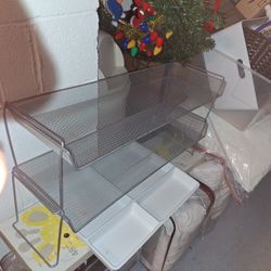 Stackable Mesh Office Desk Shelves