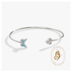 Butterfly + Crystal Flex Cuff Bracelet