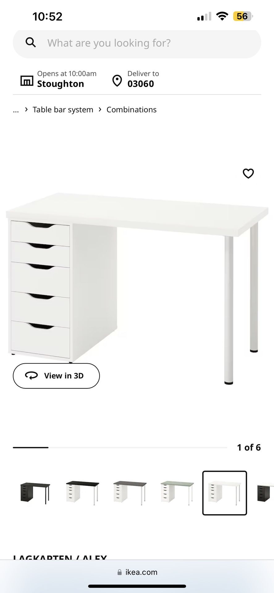 IKEA LAGKAPTEN / ALEX Desk, white,