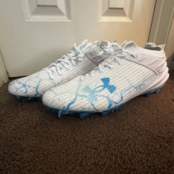 Under Armour Blur Smoke Football Cleats - Blue Smoke - Size 14 - Lightweight Speed Cleats