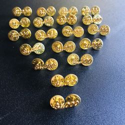  💵 Set of 19 Team Pins Gold $1,000 Butterfly Clutch Pinbacks MLM Incentives