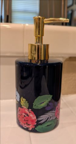 Floral Ceramic Soap Dispenser