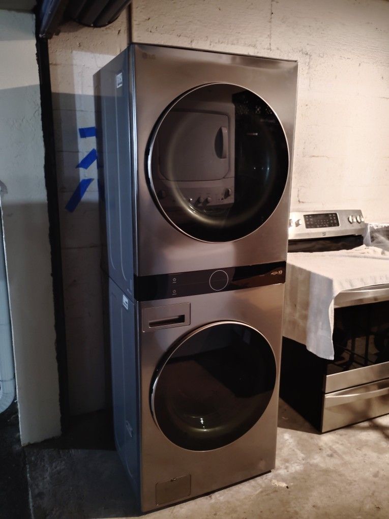 Like New LG ThinQ Smart Front Load Stack Of A Washer Dryer Brand New Condition With Warranty