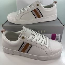 New Ted Baker Women's Leather Sneaker Shoes - Pink/White - Size 11