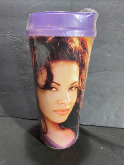 Selena Forever Travel Mug with graphic of a woman's face #travel #forever brand new still in plastic