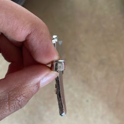 Real 925 Silver, And Gold Gun Pendant 