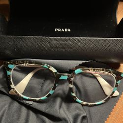Prada VPR 13U Eyeglasses Frames KJJ-1o1 Turquoise 50[]18 140 Brown Silver