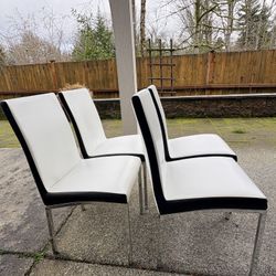 Black And White 4 Dining Chairs