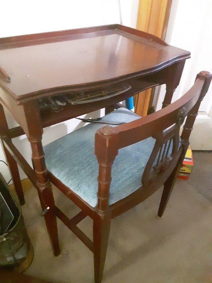 Telephone table with chair antique