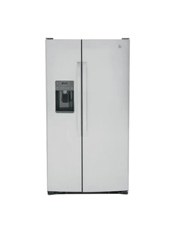 GE - 25.3 cu. ft. Side by Side Refrigerator in Fingerprint Resistant Stainless Steel, Standard Depth