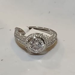 Authentic Sterling Silver Wedding & Engagement Ring 