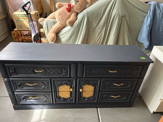 Black Dresser with Gold Hardware
