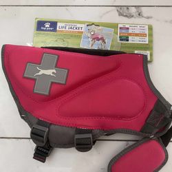 NWOT Top Paw Dog Life Jacket Red Flotation Device For Water Safety Size M