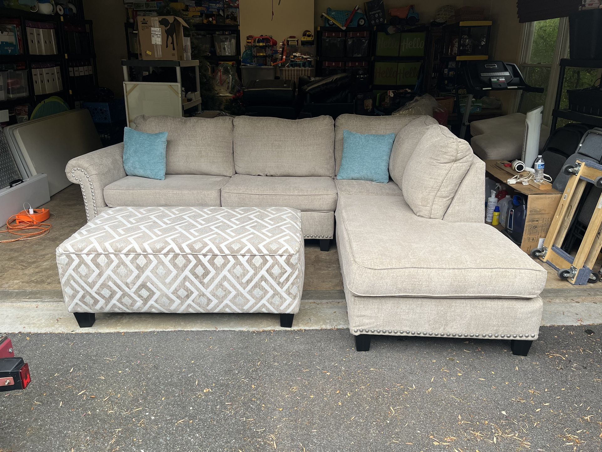 Free Delivery - Tan Ashley’s Couch Sofa Sectional