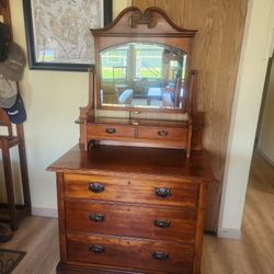 Antique Solid Wood Dresser 