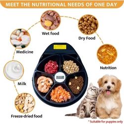 UBPET Automatic Cat Feeder Wet Food, 2026 Upgraded Refrigerated Auto Cat Feeder with Semiconductor Cooling, 4 Days Freshness 5 Meals, Pet Food Dispens