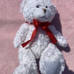 Anico TEDDY BEAR CUB Lotsa Love White Plush red Bow