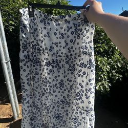 Beautiful White Blue Floral Skirt 