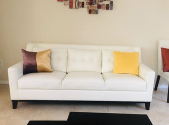 White Leather Couch—Excellent Condition
