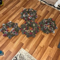 (4) HAND CRAFTED CHRISTIAN WREATHS ALL NATURAL MATERIALS 
