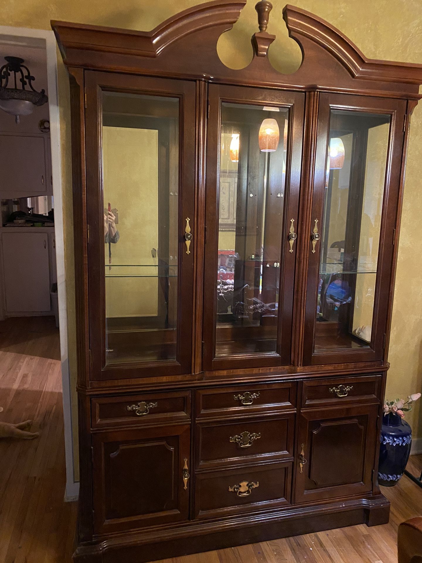 China Cabinet And Table and 6 Chairs - New Price