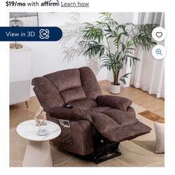 Wyd-9013-brown 1 This COLERLINE 40.9" Wide Super Soft and Oversize Modern Design Velvet Upholstered Manual Recliner Chair with Heating and Massage use