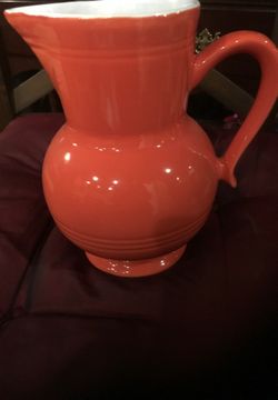 Very cute new orangish reddish ceramic pitcher