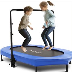Ancheer Foldable Mini Trampoline With Adjustable Handle, Cardio And Kid’s Play 