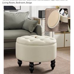 27” Ottoman Beige NEW