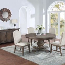 60 INCH ROUND DINING TABLE WITH CHAIRS