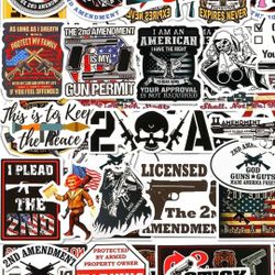 100 Pieces US American 2nd Amendment Stickers, American Act Bill Aesthetic Vinyl Security Waterproof Decals, Stickers for Laptop Waterbottle Phone 