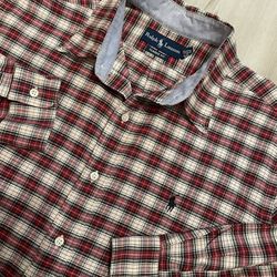 Vintage Ralph Lauren Polo Classic Fit Button Down Plaid  Mens Large