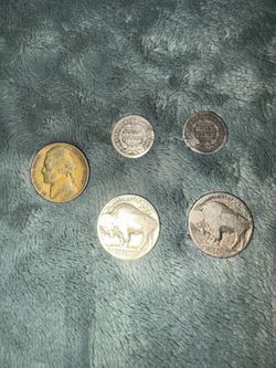Lot of 5 mid 1800’s-mid 1900’s American coins.