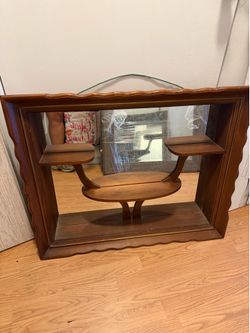 Vintage Mirrored Shadow Box Display Shelf