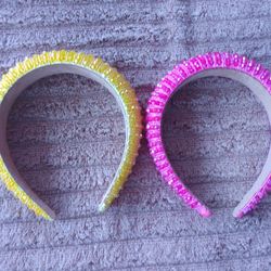 2 Beaded rhinestones headbands