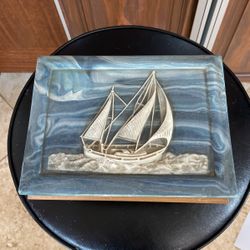 Ship Carved Box Marble $25