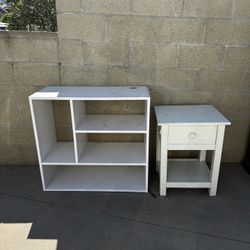 White Furniture Nightstand Bookshelf Desk Kids