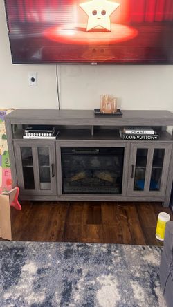 Fireplace and cabinet and heater