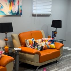 Couch Set Italian Leather 