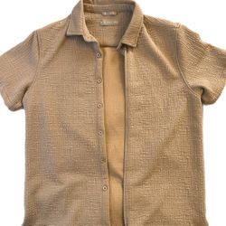 Distortion Button Down Shirt Medium