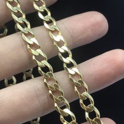 Gold Chain Cuban 10K Solid New 
