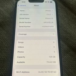 iPhone 14. 128 Gigs