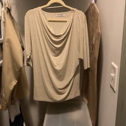 Michael Stars champagne metallic tunic