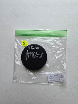 Lane MacDermid Personalized Autographed Hockey Puck (PSA COA #AQ47007)