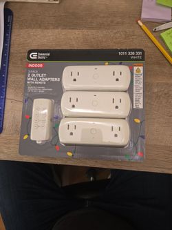 Remote Operated 2 Outlet Wall Adapters, 3 Pack